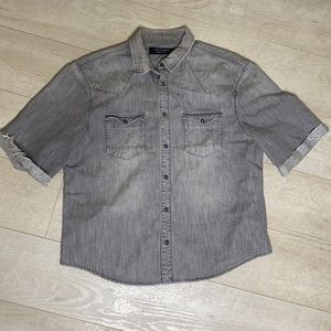 All Saints Cropped Denim Overshirt